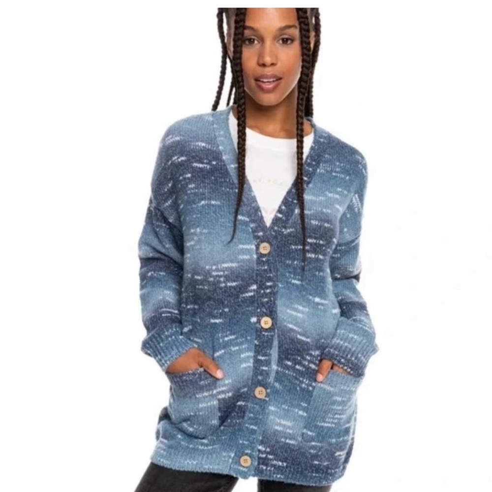 Roxy cardigan button closure M blue